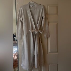 Banana Republic Cream Knit Wrap Sweater Dress Like New Petite Medium